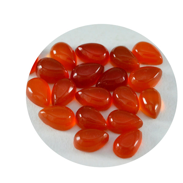 Red Onyx 1PC Small 6x9 MM Pear Cabochon Red Sparkling semi Precious Loose Gemstone