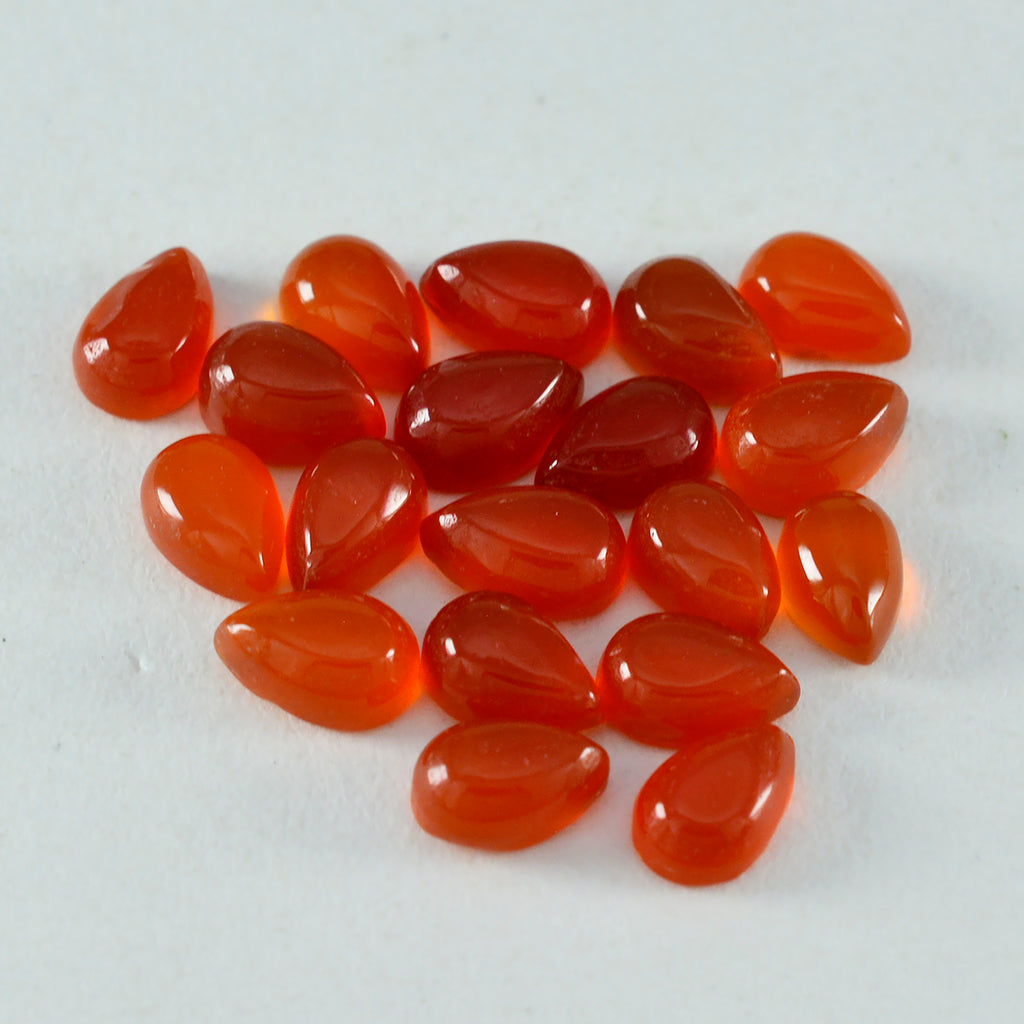 Red Onyx 1PC Small 6x9 MM Pear Cabochon Red Sparkling semi Precious Loose Gemstone