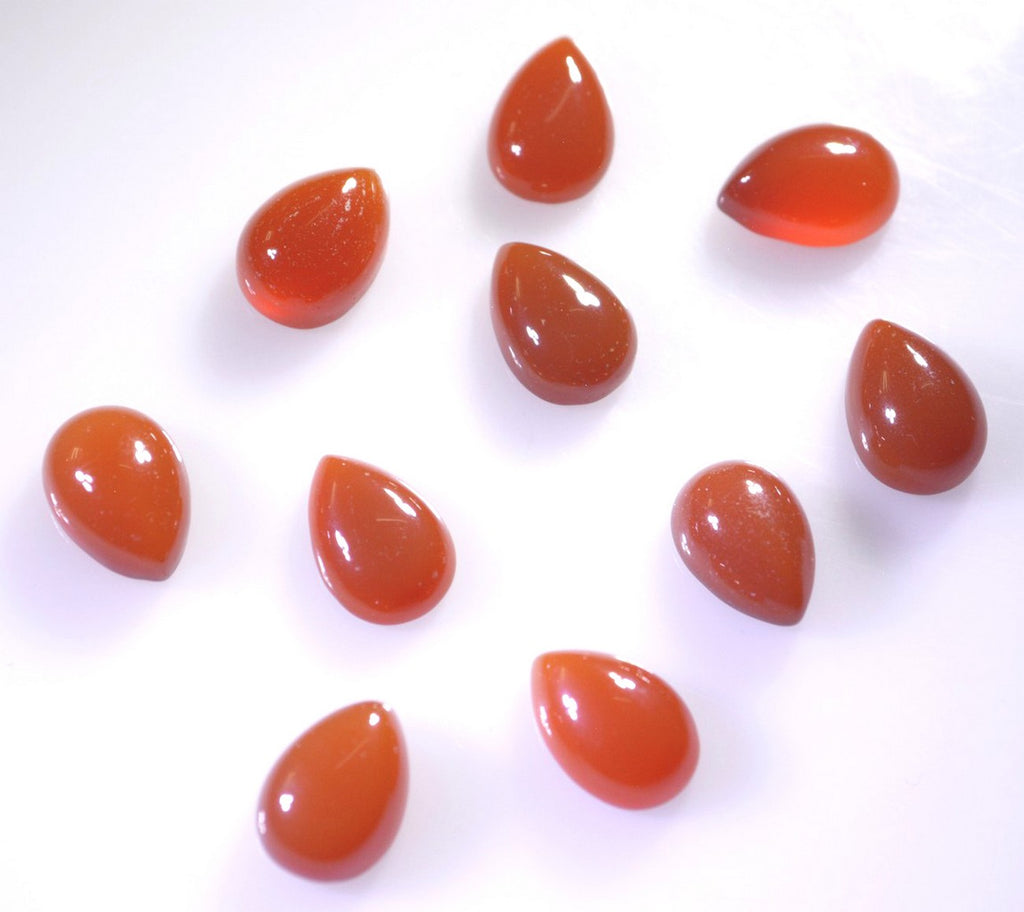 Red Onyx 1PC Small 6x8 MM Pear Cabochon Red Brilliant semi Precious Loose Gems