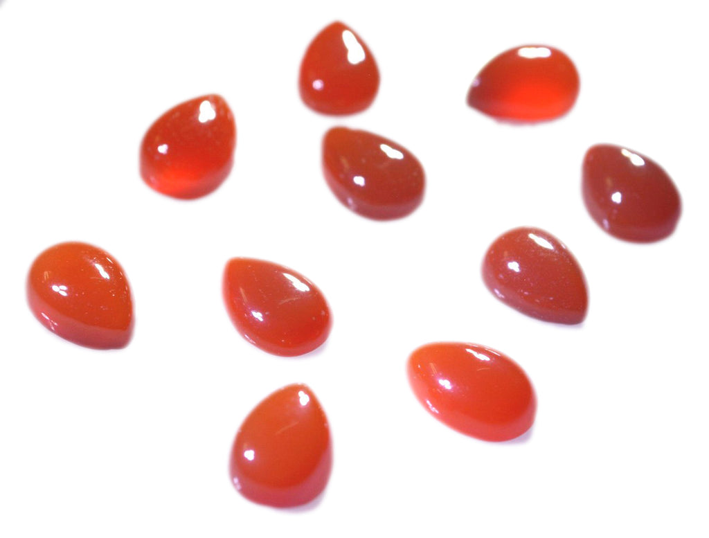 Red Onyx 1PC Medium 8x10 MM Pear Cabochon Red Luster semi Precious Precious Gemstone