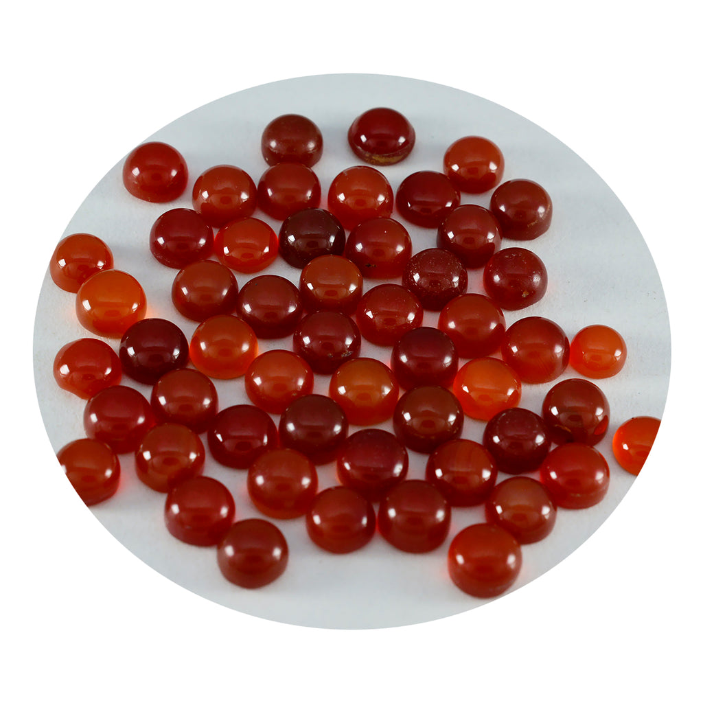 Red Onyx 1PC Tiny 6x6 MM Round Cabochon Red Fiery semi Precious Loose Gemstone