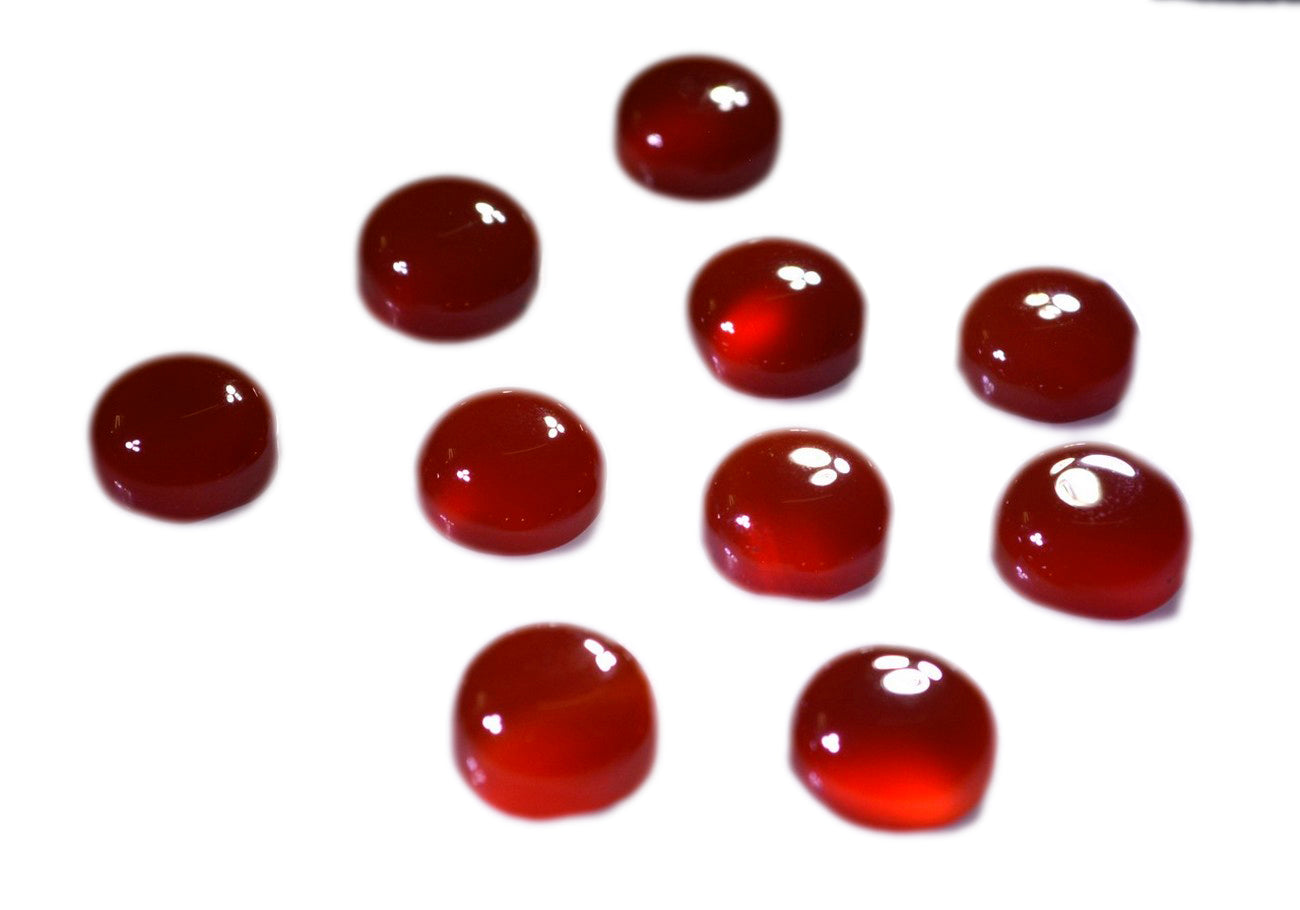 Red Onyx 10PC Tiny 4x4 MM Round Cabochon Red Superior semi Precious Gems