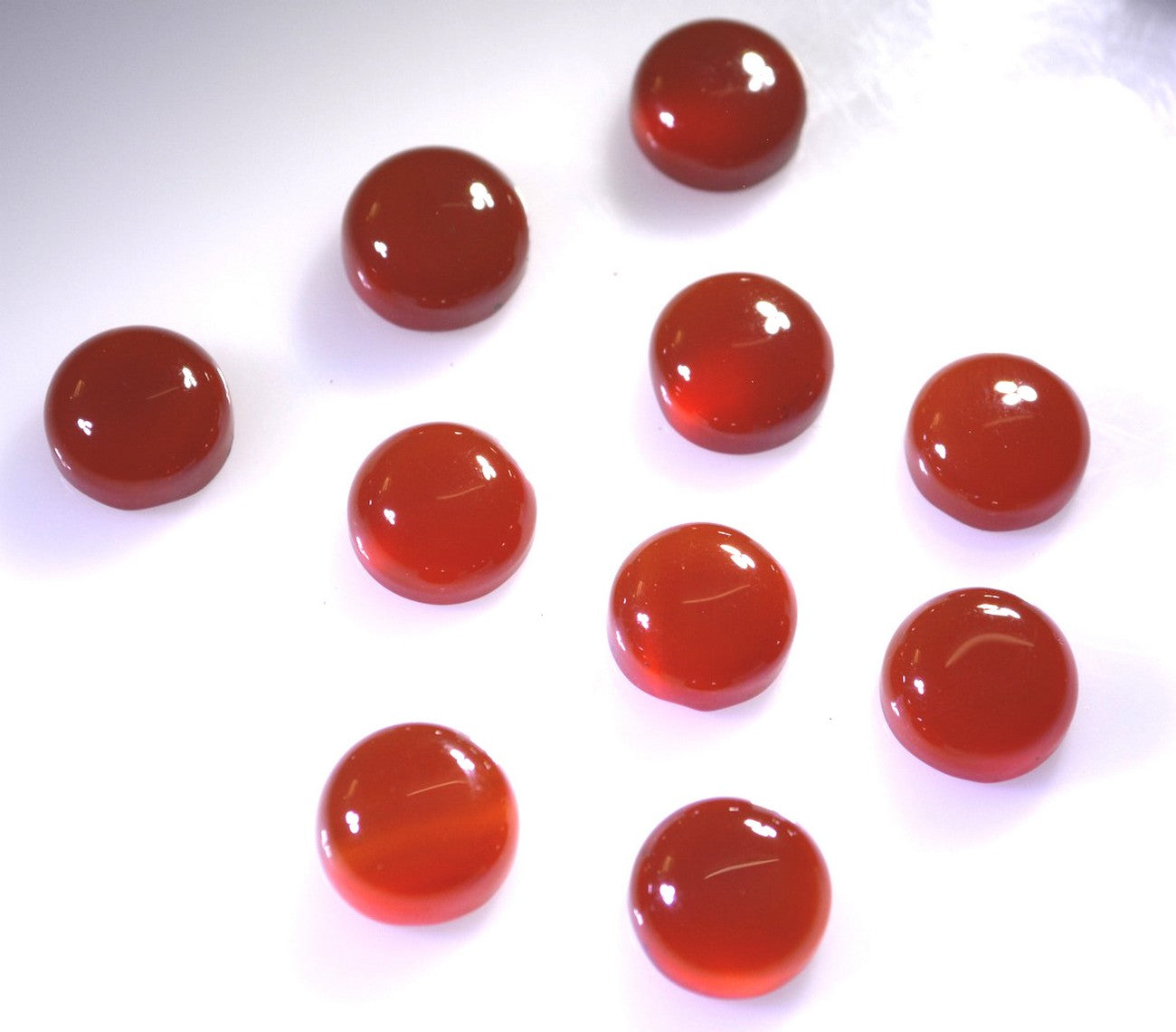 Red Onyx 1PC Small 7x7 MM Round Cabochon Red Brilliant semi Precious Loose Gemstones