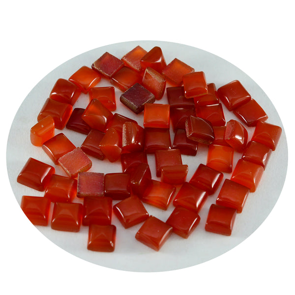 Red Onyx 1PC Tiny 6x6 MM Square Cabochon Red Genuine semi Precious Loose Gems