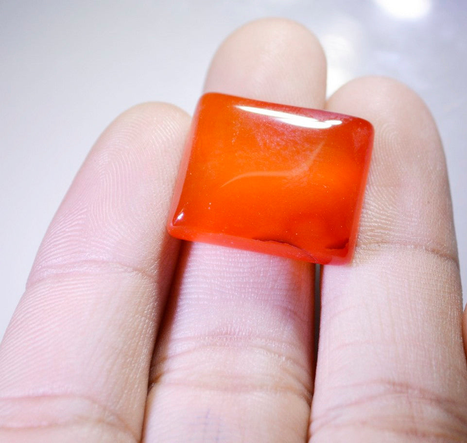 Red Onyx 1PC Large 10x10 MM Square Cabochon Red Brilliant semi Precious Precious Gemstone
