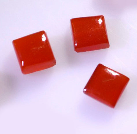Red Onyx 1PC Small 7x7 MM Square Cabochon Red Superior semi Precious Loose Gemstone