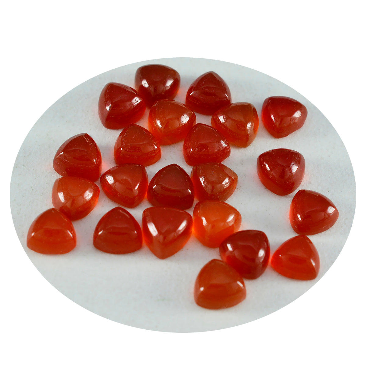 Red Onyx 1PC Tiny 6x6 MM Triangle Cabochon Red Lustrous semi Precious Semi Precious Gemstone Secundaire afbeelding