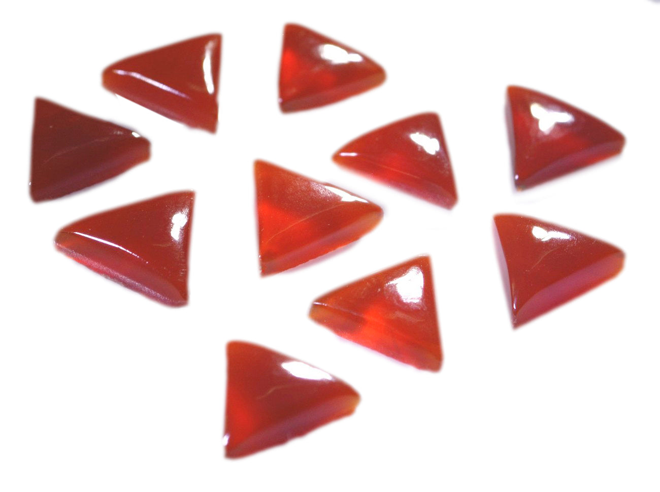 Red Onyx 10PC Tiny 4x4 MM Triangle Cabochon Red Splendid semi Precious Loose Gemstone