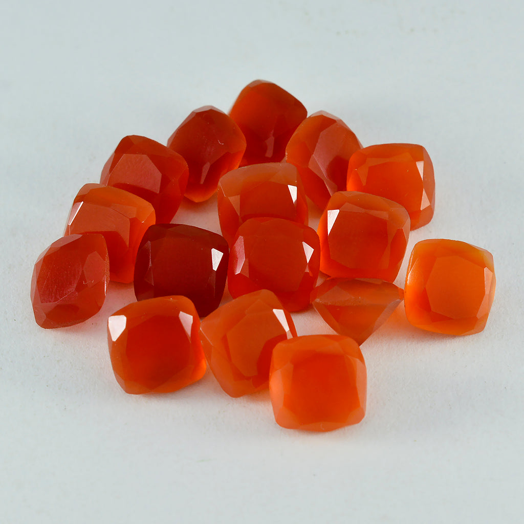 Red Onyx 10PC Tiny 4x4 MM Cushion Faceted Red Brilliant Semi Precious Loose Gemstones