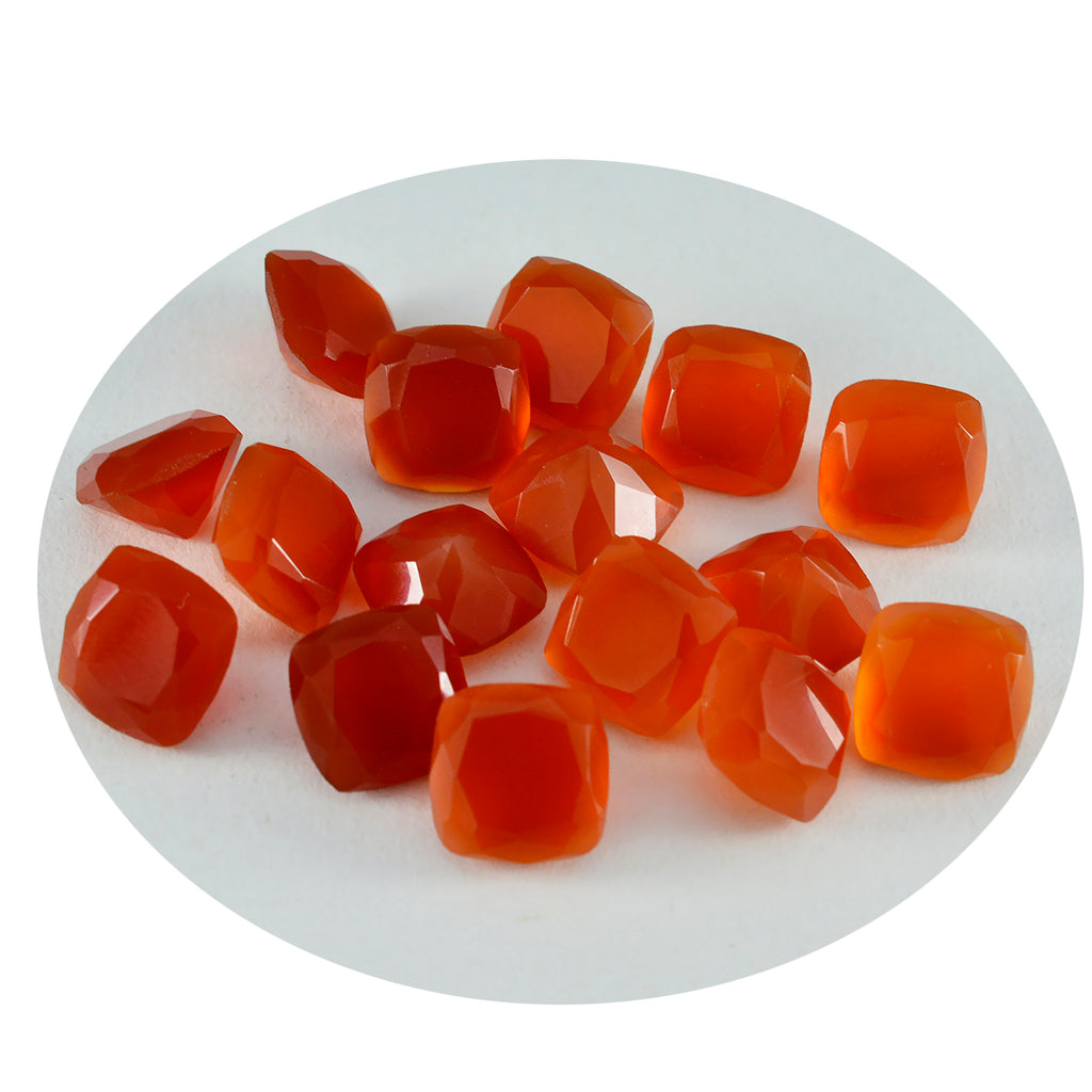 Red Onyx 1PC Tiny 5x5 MM Cushion Faceted Red Sparkling Semi Precious Gems