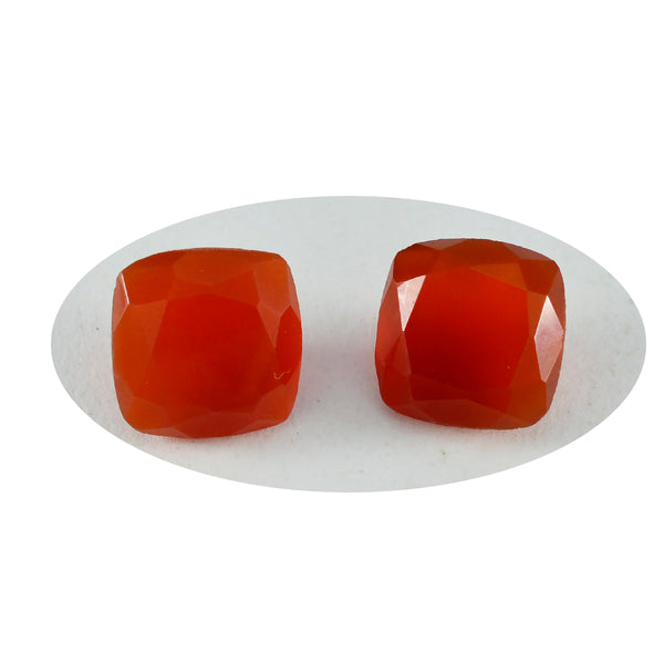 Red Onyx 1PC Small 8x8 MM Cushion Faceted Red Luster Semi Precious Loose Gemstones