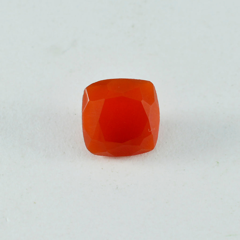 Red Onyx 1PC Chunky 14x14 MM Cushion Faceted Red Genuine Semi Precious Loose Gems