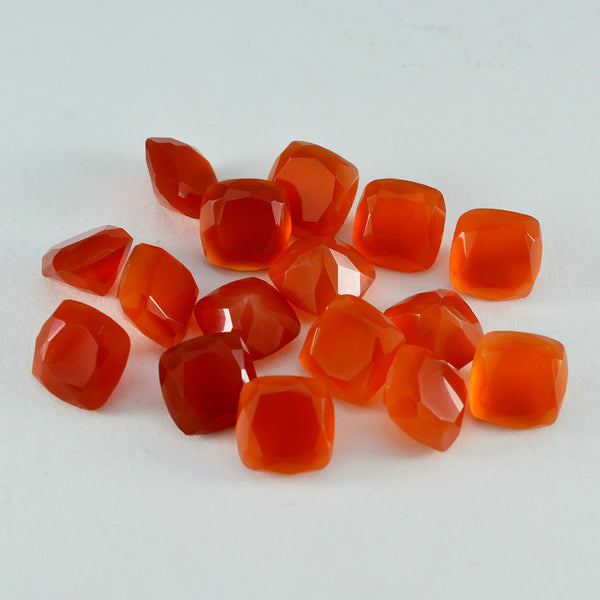 Red Onyx 1PC Small 8x8 MM Cushion Faceted Red Luster Semi Precious Loose Gemstones
