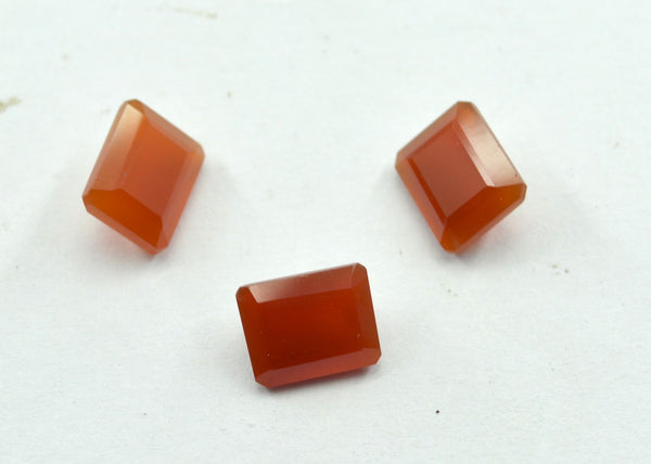 Red Onyx 1PC Small 7x9 MM Emerald Faceted Red Splendid Semi Precious Gems