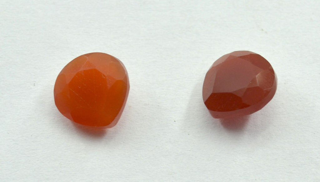 Red Onyx 1PC Small 8x8 MM Heart Faceted Red Luster Semi Precious Loose Gemstones