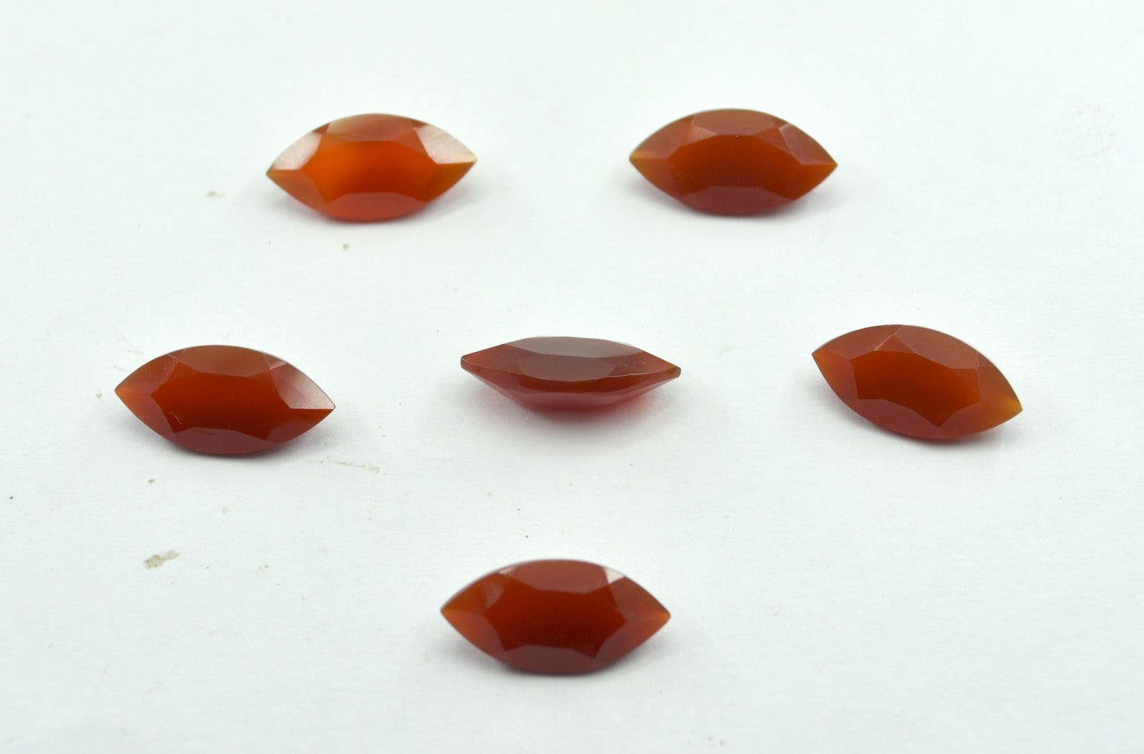 Red Onyx 10PC Tiny 2x4 MM Marquise Faceted Red Polished Semi Precious Loose Gemstones