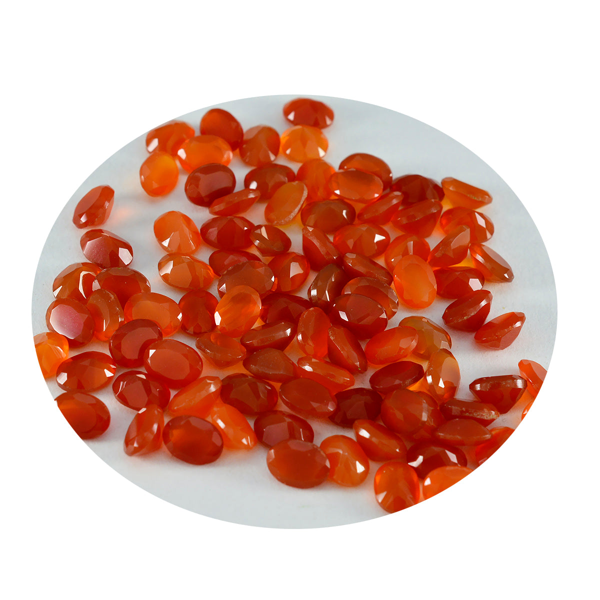 Red Onyx 10PC Tiny 4x6 MM Oval Faceted Red Sparkling Semi Precious Gems