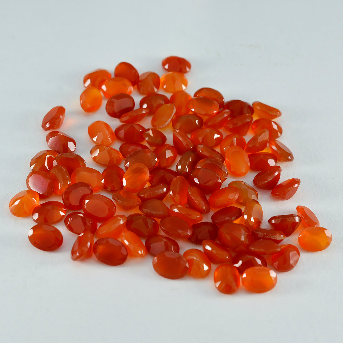 Red Onyx 10PC Tiny 4x6 MM Oval Faceted Red Sparkling Semi Precious Gems