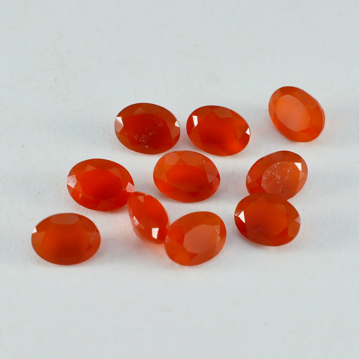 Red Onyx 1PC Tiny 5x7 MM Oval Faceted Red Polished Semi Precious Loose Gems