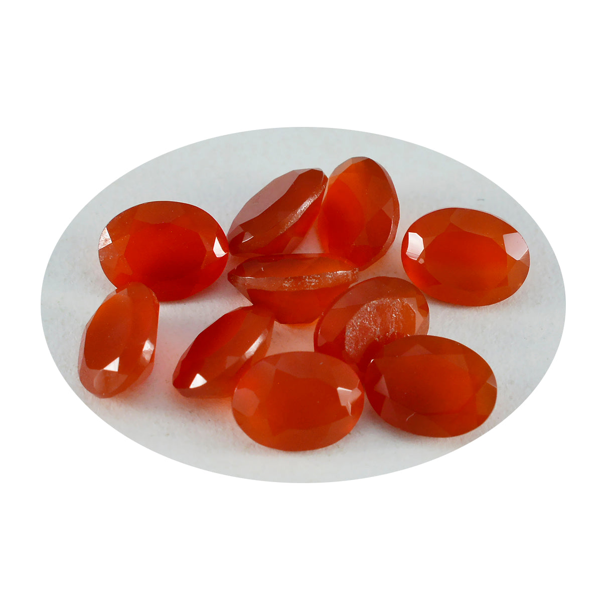 Red Onyx 1PC Small 6x8 MM Oval Faceted Red Splendid Semi Precious Loose Gemstone Secondary image