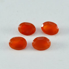 Red Onyx 1PC Small 7x9 MM Oval Faceted Red Lustrous Semi Precious Gems