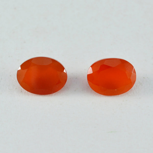 Red Onyx 1PC Large 10x12 MM Oval Faceted Red Genuine Semi Precious Loose Gems
