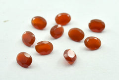 Red Onyx 10PC Tiny 3x5 MM Oval Faceted Red Brilliant Semi Precious Loose Gemstones