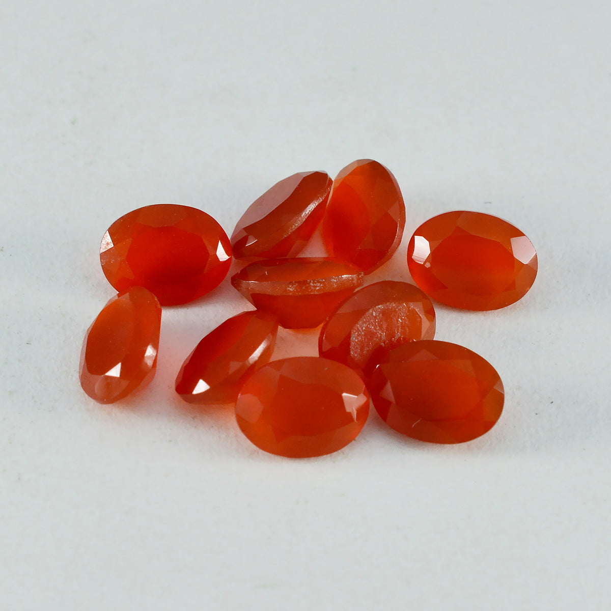 Red Onyx 10PC Tiny 4x6 MM Oval Faceted Red Sparkling Semi Precious Gems Main image