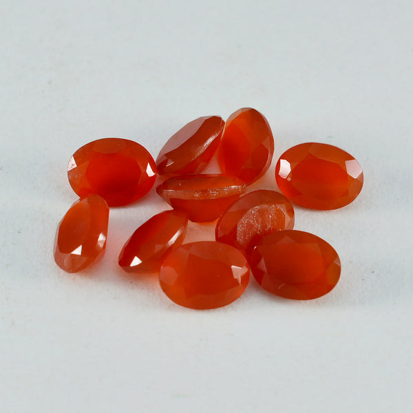 Red Onyx 10PC Tiny 4x6 MM Oval Faceted Red Sparkling Semi Precious Gems