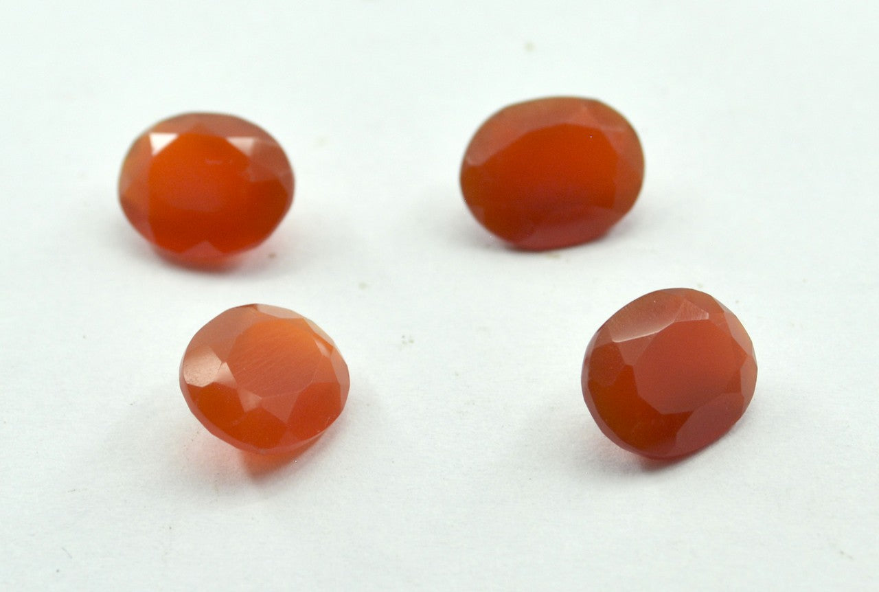 Red Onyx 10PC Tiny 4x6 MM Oval Faceted Red Sparkling Semi Precious Gems