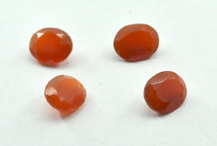 Red Onyx 10PC Tiny 4x6 MM Oval Faceted Red Sparkling Semi Precious Gems