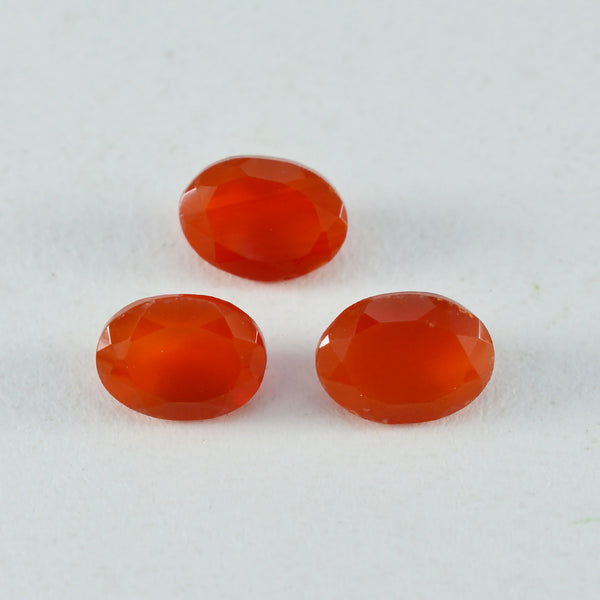 Red Onyx 1PC Small 6x8 MM Oval Faceted Red Splendid Semi Precious Loose Gemstone