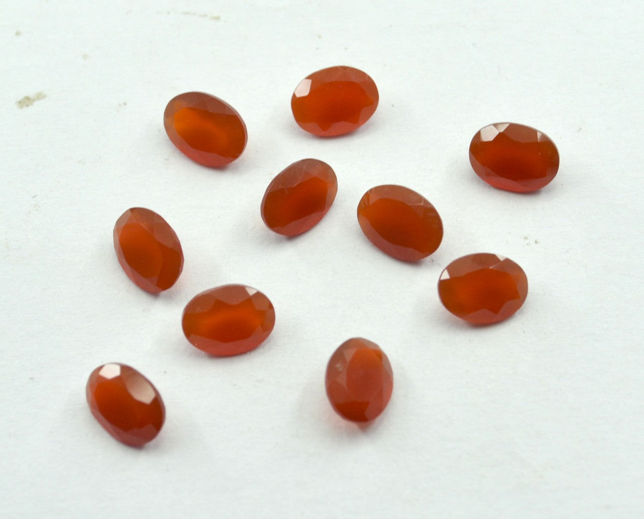 Red Onyx 1PC Small 6x8 MM Oval Faceted Red Splendid Semi Precious Loose Gemstone