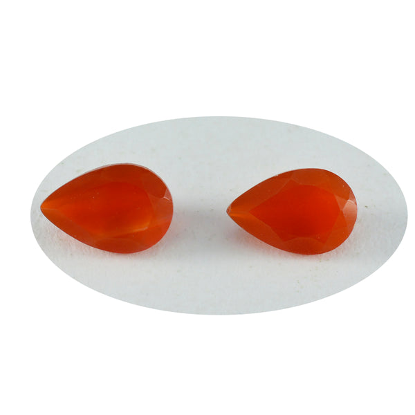Red Onyx 1PC Large 10x12 MM Pear Faceted Red Shine Semi Precious Loose Gemstones