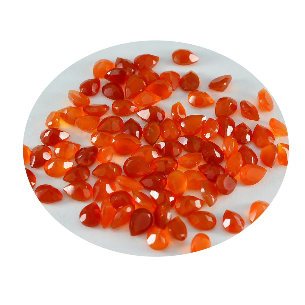 Red Onyx 10PC Tiny 3x5 MM Pear Faceted Red Genuine Semi Precious Loose Gems
