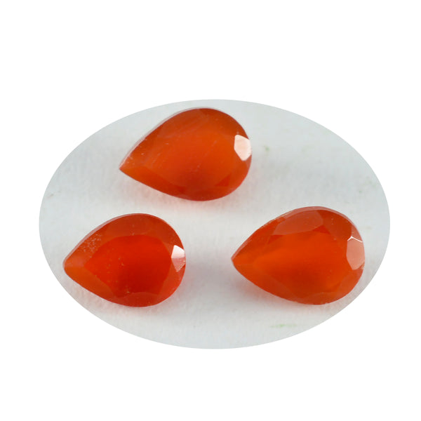 Red Onyx 1PC Medium 7x10 MM Pear Faceted Red Polished Semi Precious Loose Gemstones