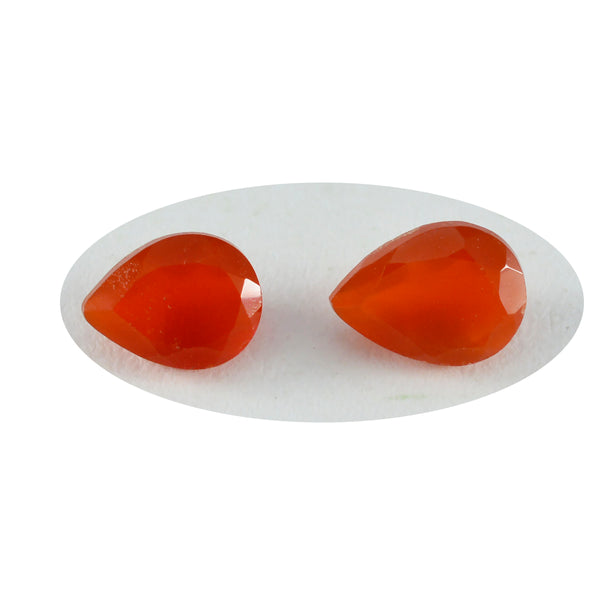 Red Onyx 1PC Large 8x12 MM Pear Faceted Red Lustrous Semi Precious Loose Gemstone