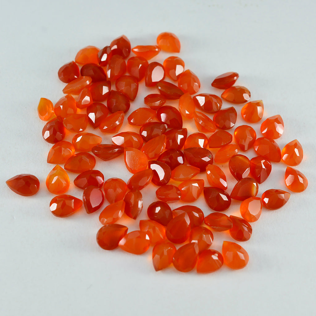 Red Onyx 10PC Tiny 3x5 MM Pear Faceted Red Genuine Semi Precious Loose Gems