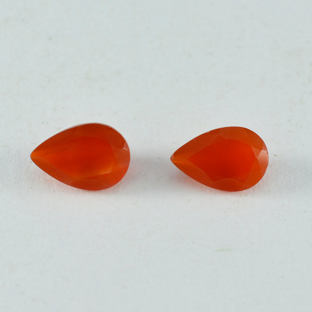 Red Onyx 1PC Small 6x8 MM Pear Faceted Red Fiery Semi Precious Gems