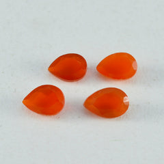 Red Onyx 1PC Medium 7x10 MM Pear Faceted Red Polished Semi Precious Loose Gemstones