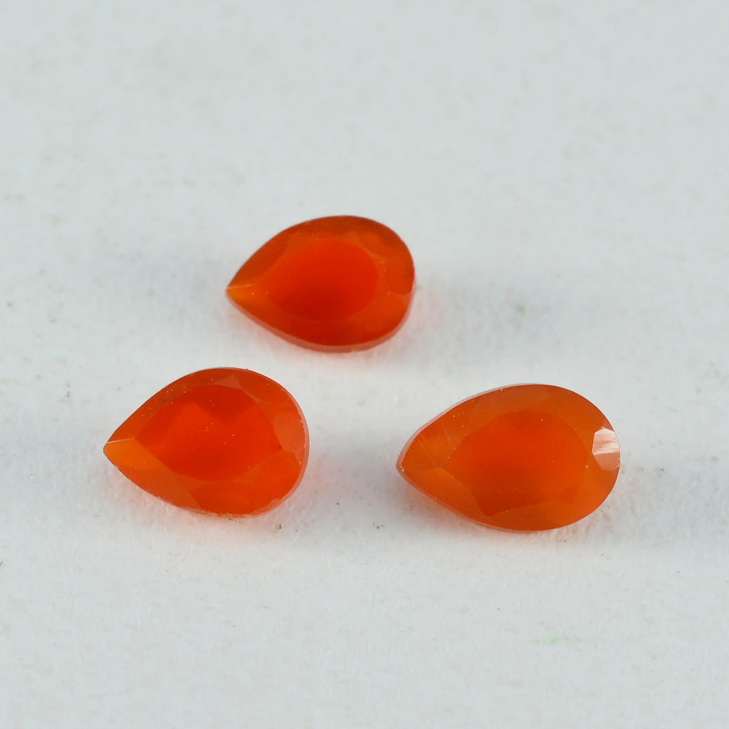 Red Onyx 1PC Medium 8x10 MM Pear Faceted Red Splendid Semi Precious Gems
