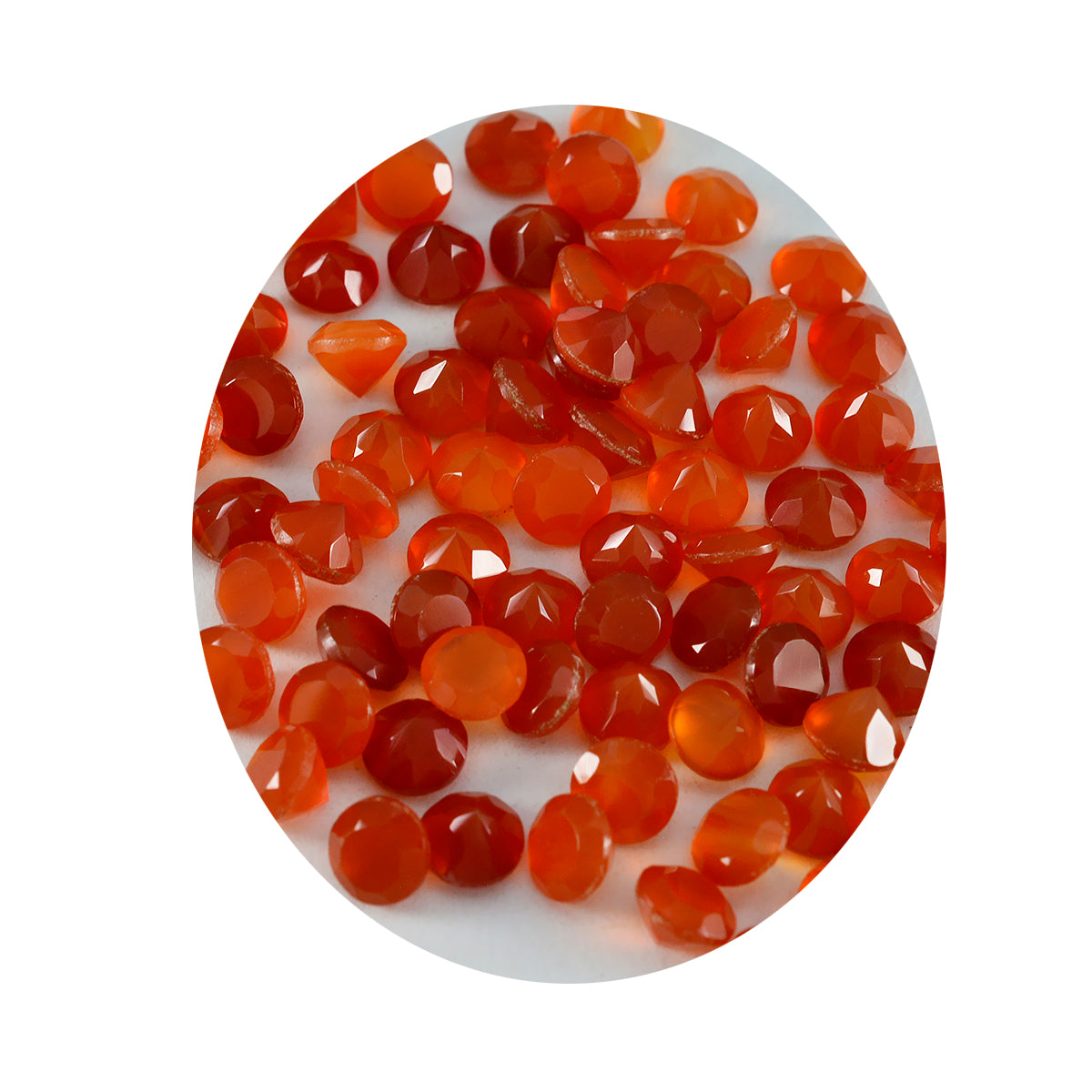 Red Onyx 10PC Tiny 5x5 MM Round Faceted Red Sparkling Semi Precious Gems