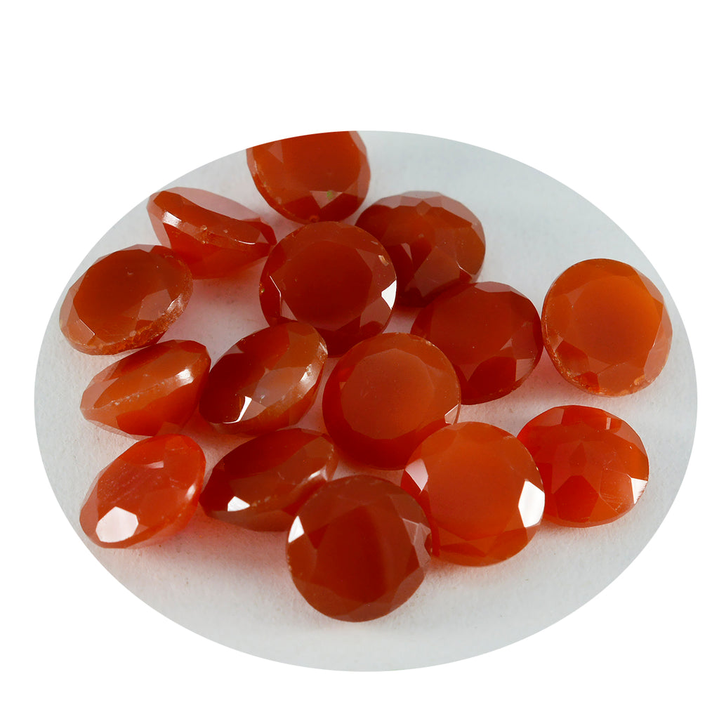 Red Onyx 1PC Small 7x7 MM Round Faceted Red Splendid Semi Precious Loose Gemstone