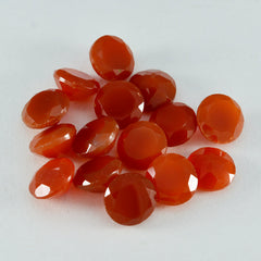 Red Onyx 1PC Small 7x7 MM Round Faceted Red Splendid Semi Precious Loose Gemstone