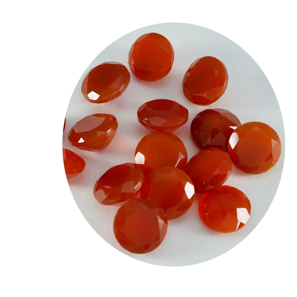 Red Onyx 1PC Small 8x8 MM Round Faceted Red Luster Semi Precious Loose Gemstones