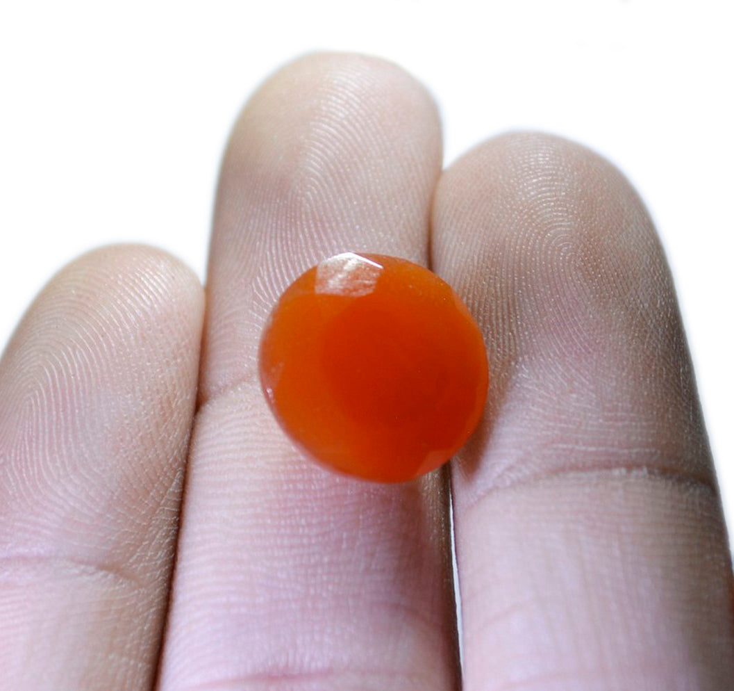 Red Onyx 1PC Chunky 14x14 MM Round Faceted Red Genuine Semi Precious Loose Gems