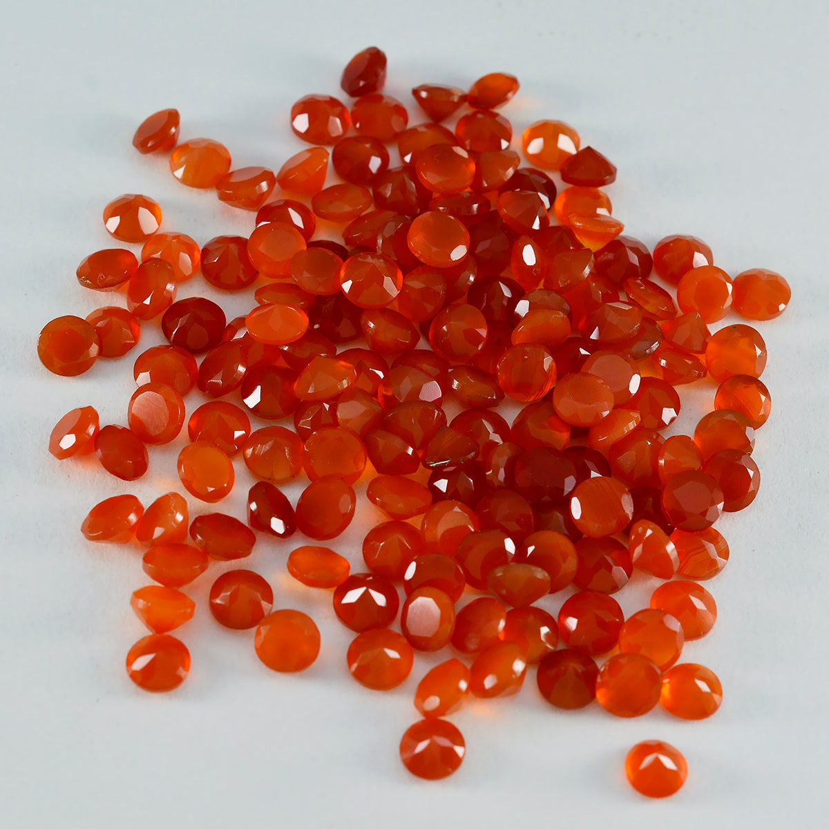 Red Onyx 10PC Tiny 4x4 MM Round Faceted Red Brilliant Semi Precious Loose Gemstones Main image