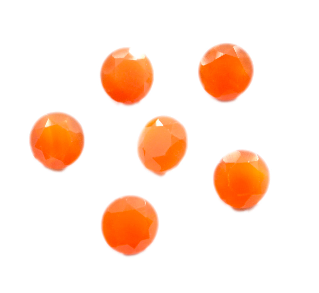 Red Onyx 10PC Tiny 4x4 MM Round Faceted Red Brilliant Semi Precious Loose Gemstones