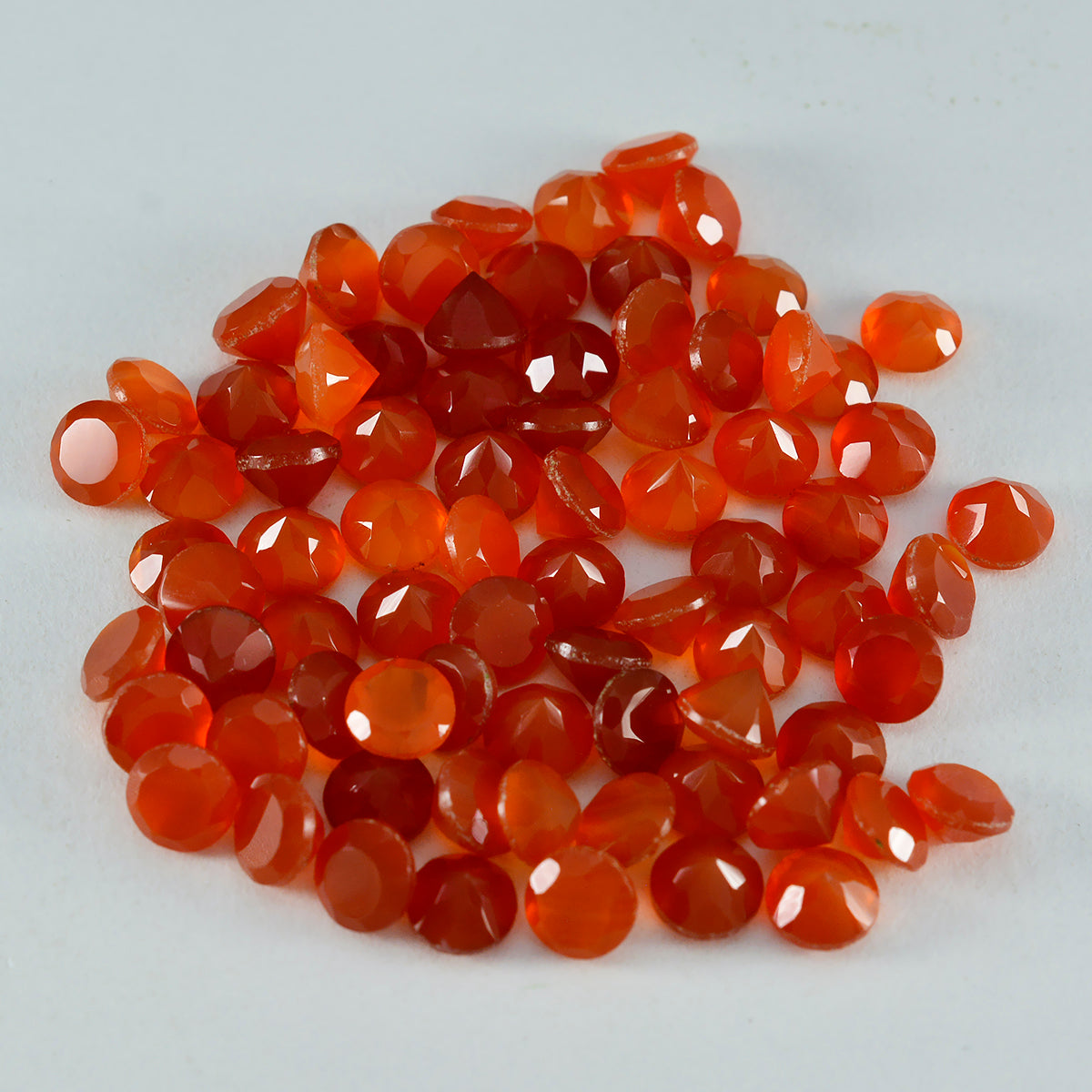 Red Onyx 1PC Tiny 6x6 MM Round Faceted Red Polished Semi Precious Loose Gems Immagine principale del prodotto