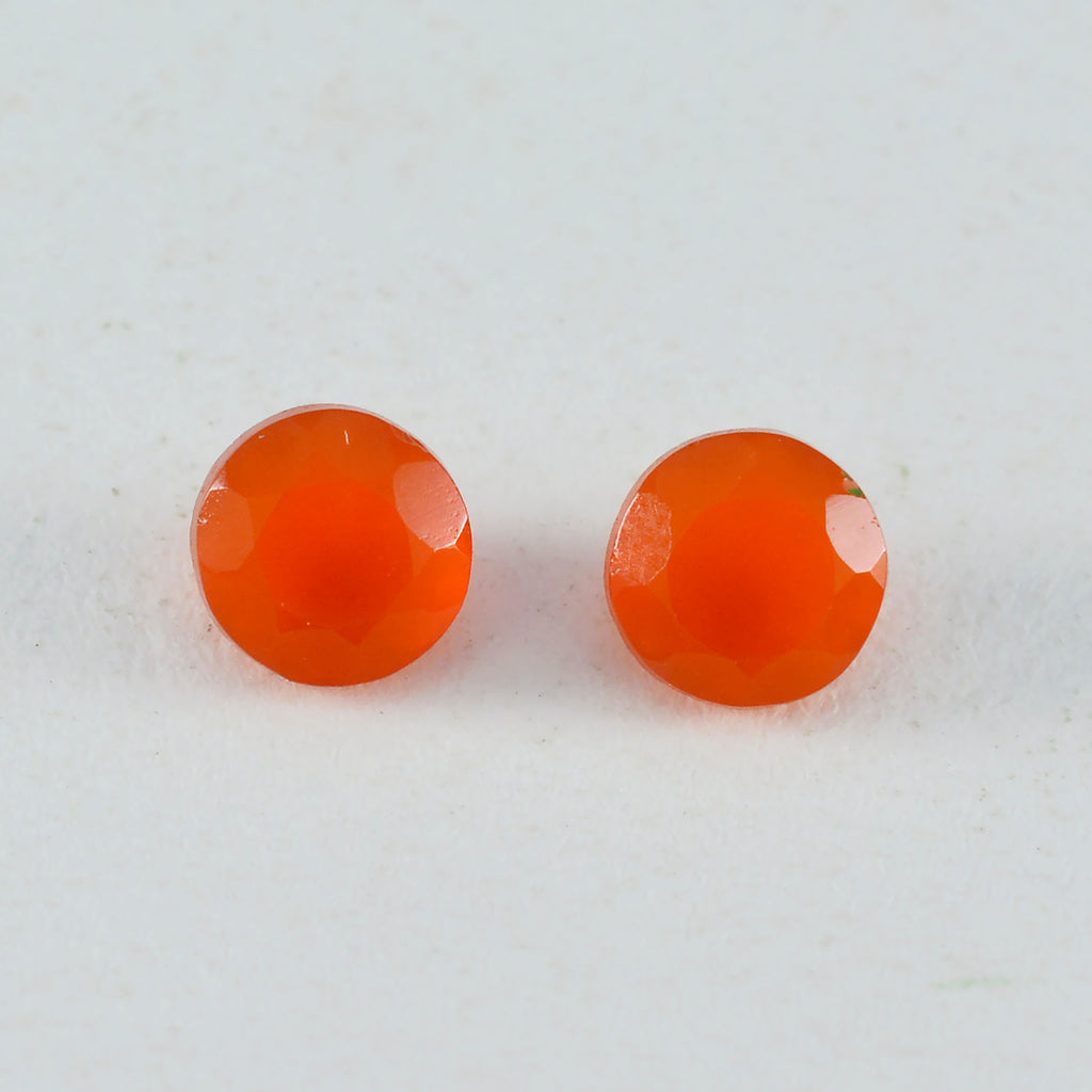 Red Onyx 1PC Small 8x8 MM Round Faceted Red Luster Semi Precious Loose Gemstones